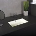 DAX Ceramic Square Single Bowl Undermount Bathroom Sink  Ivory Finish  18-1/2 x 13-9/16 x 8-1/16 Inches (BSN-202C-I) - B07DWFPVKQ